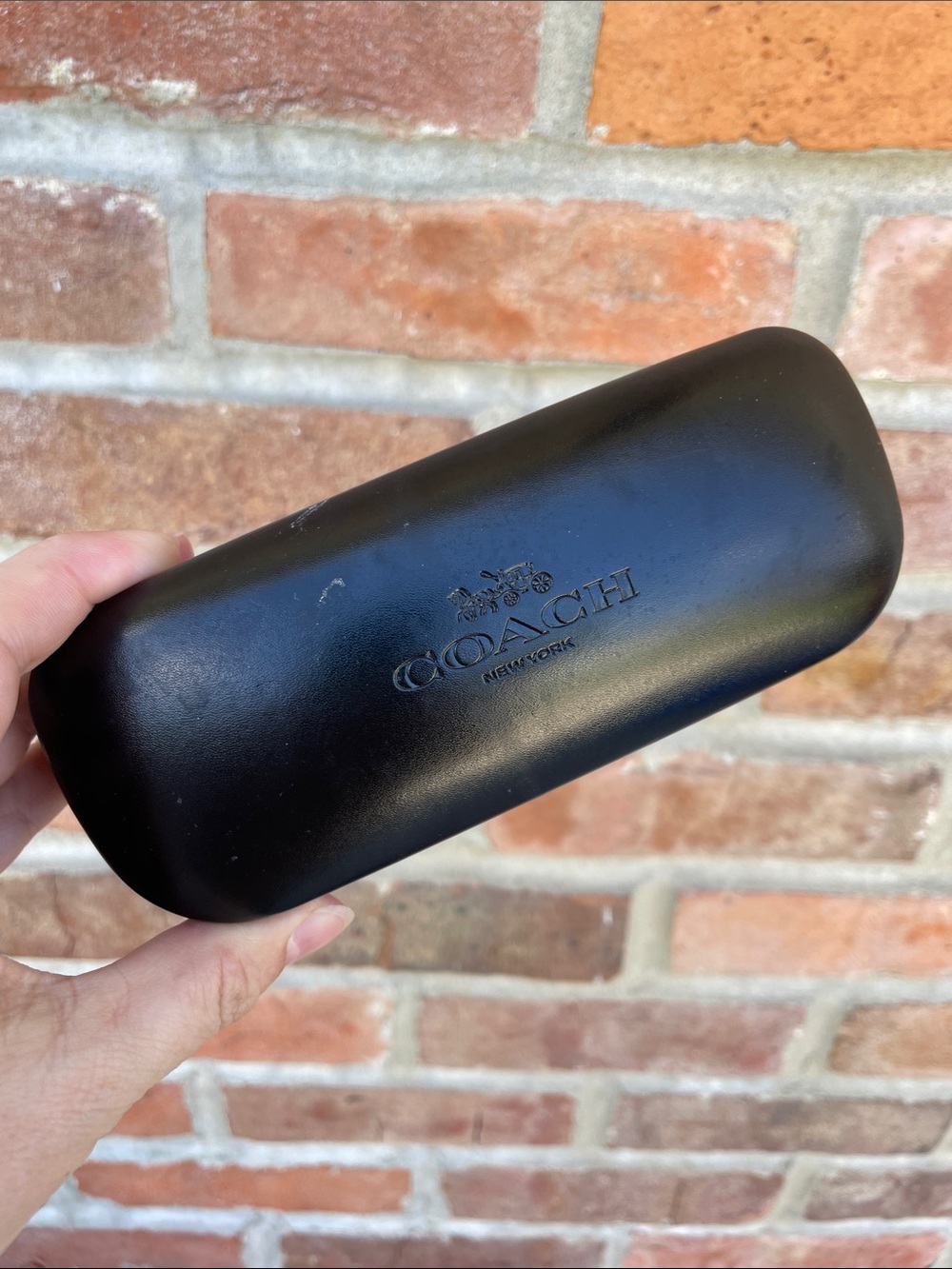 Coach clamshell Sun Glass Case black hardshell